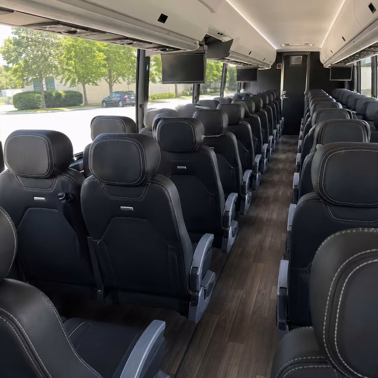 56 passenger charter bus inside